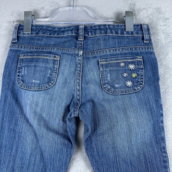 Old Navy Bootcut Jeans Women's 10 Plus Low Rise Embroidered Flower Pockets Blue - Picture 4 of 12